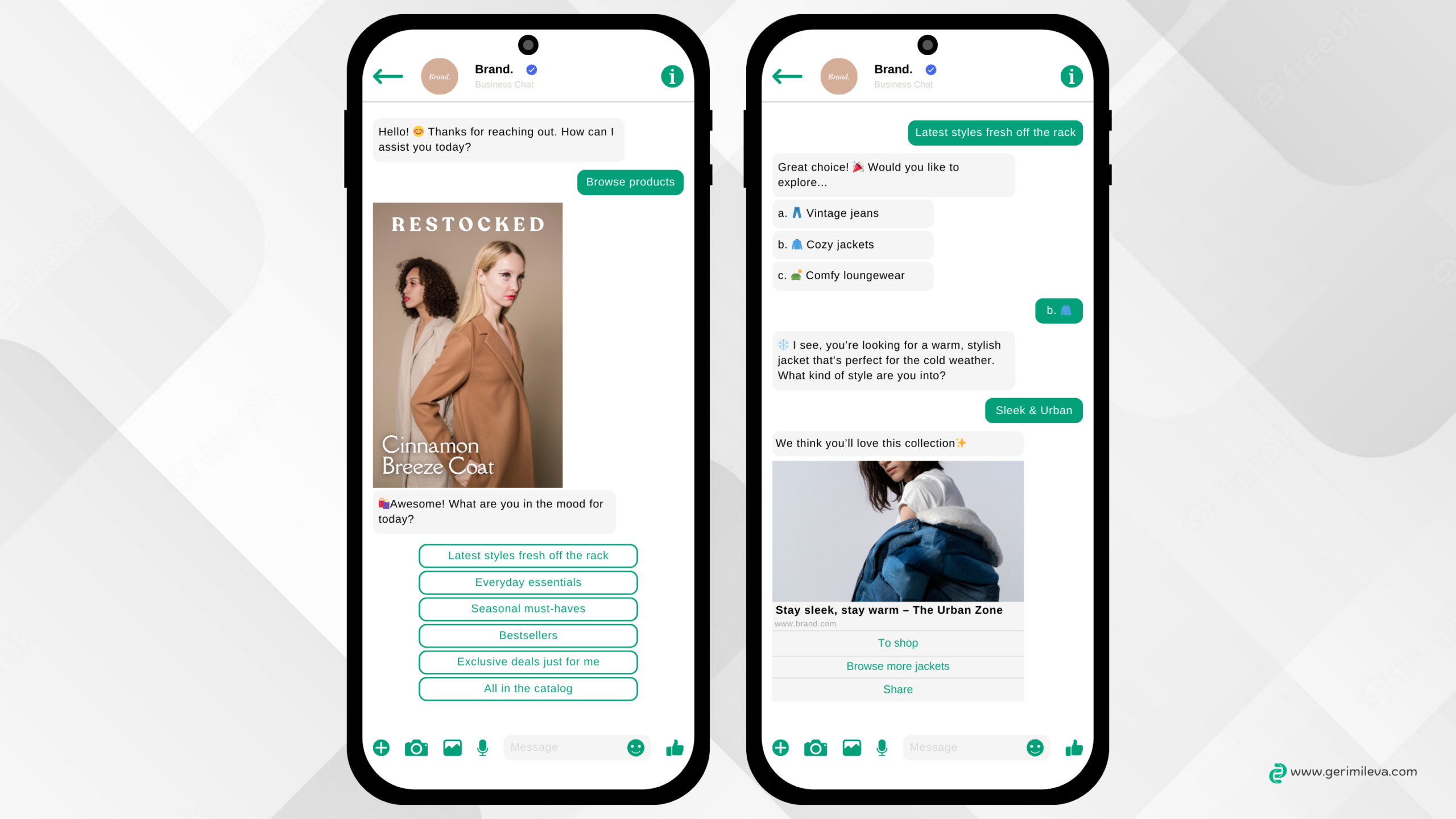 Copywriting example, automated chatbots, Geri Mileva