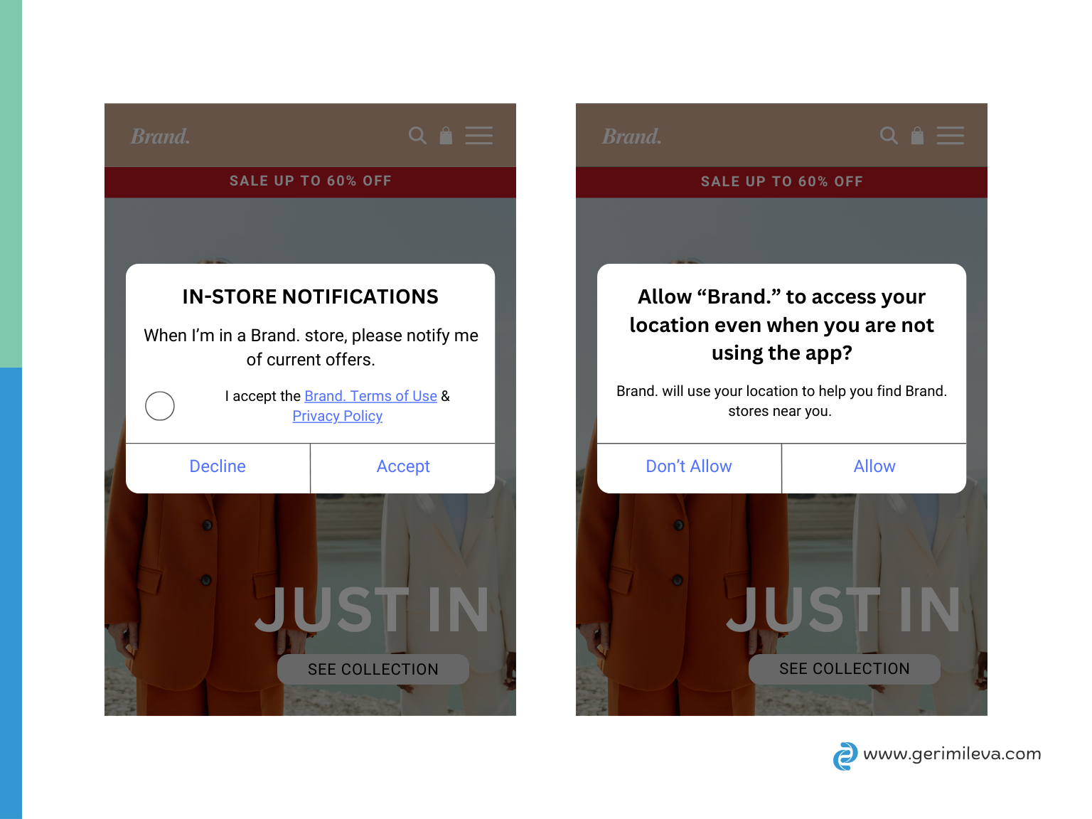 Copywriting example, push notification, Geri Mileva