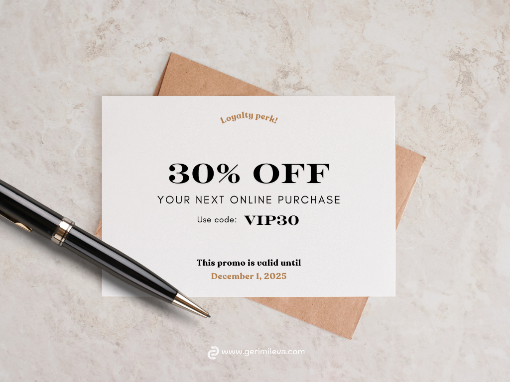 Copywriting example, mass-printed discount voucher, Geri Mileva