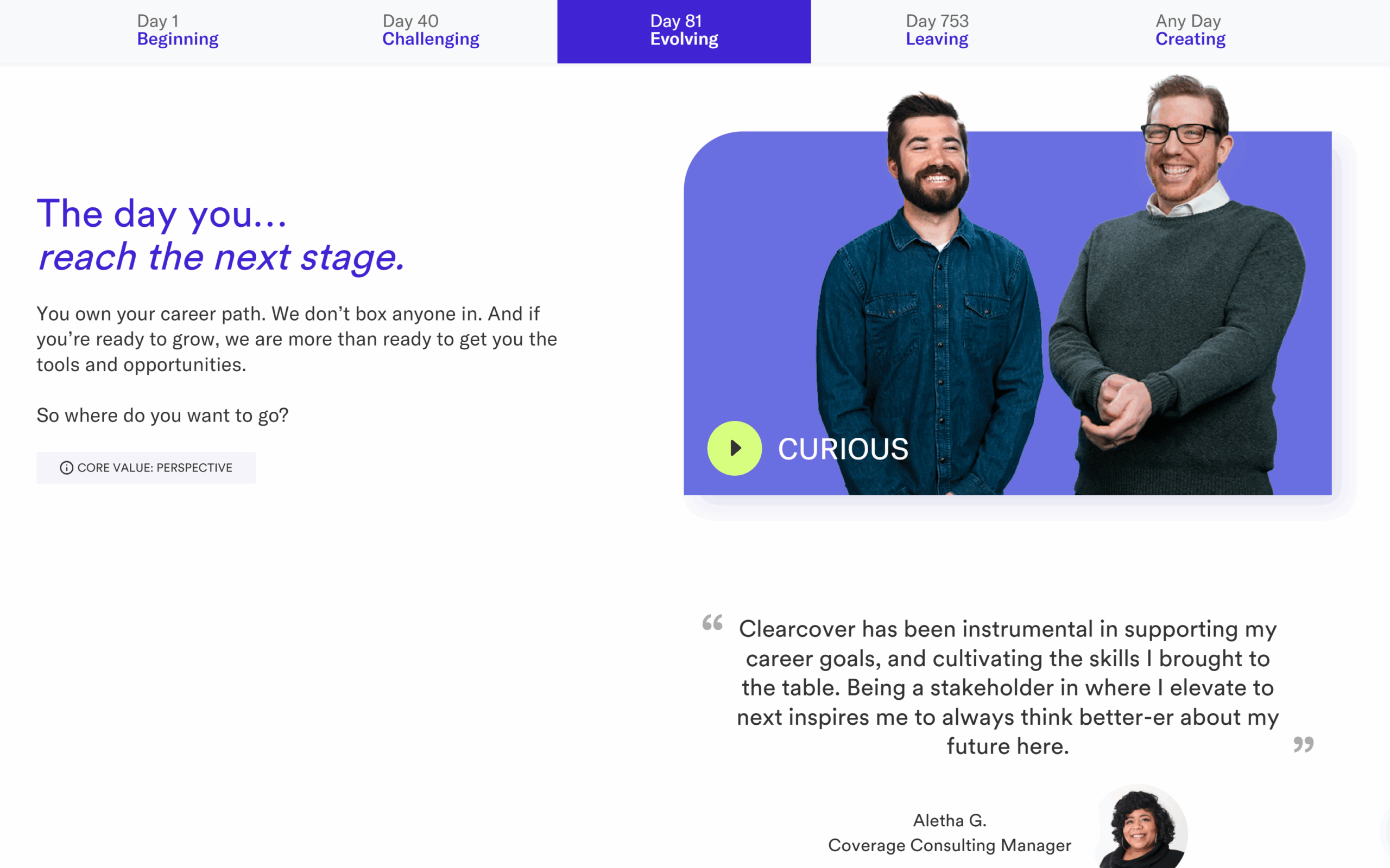 Copywriting, company’s culture, testimonials from employees, Geri Mileva