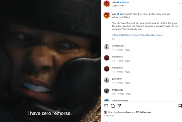 Nike-Instagram-consistent-across-channels Consistent brand voice - copywriting for small businesses